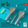 RESKIT RS48-0532 AGM-62 Walleye I ER missiles (2 pcs) with AN/AWG-16 data link pod (1 pcs) (A-4, A-6, A-7, F-4, F/A-18) (3D Printed) (1/48)